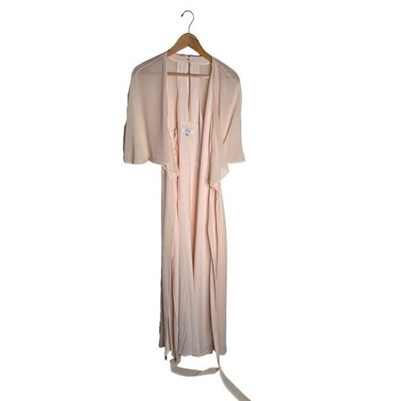Modcloth Gown Chiffon Blush Pink Size Medium Wrap Dress Queen of Eden Maxi NEW - Picture 5 of 15